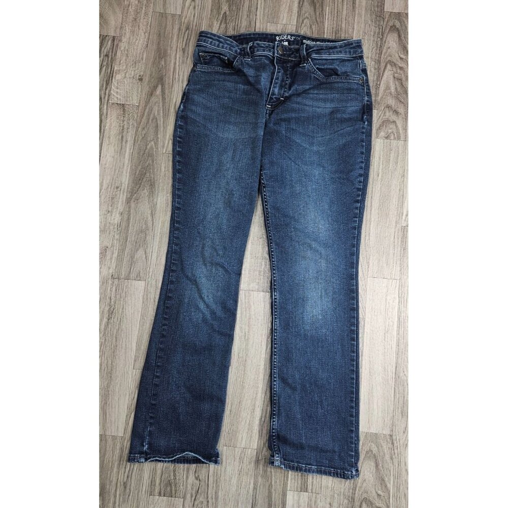 Riders By Lee Size‎ 10 P Mid Rise Straight Leg Embroidered Blue Jeans